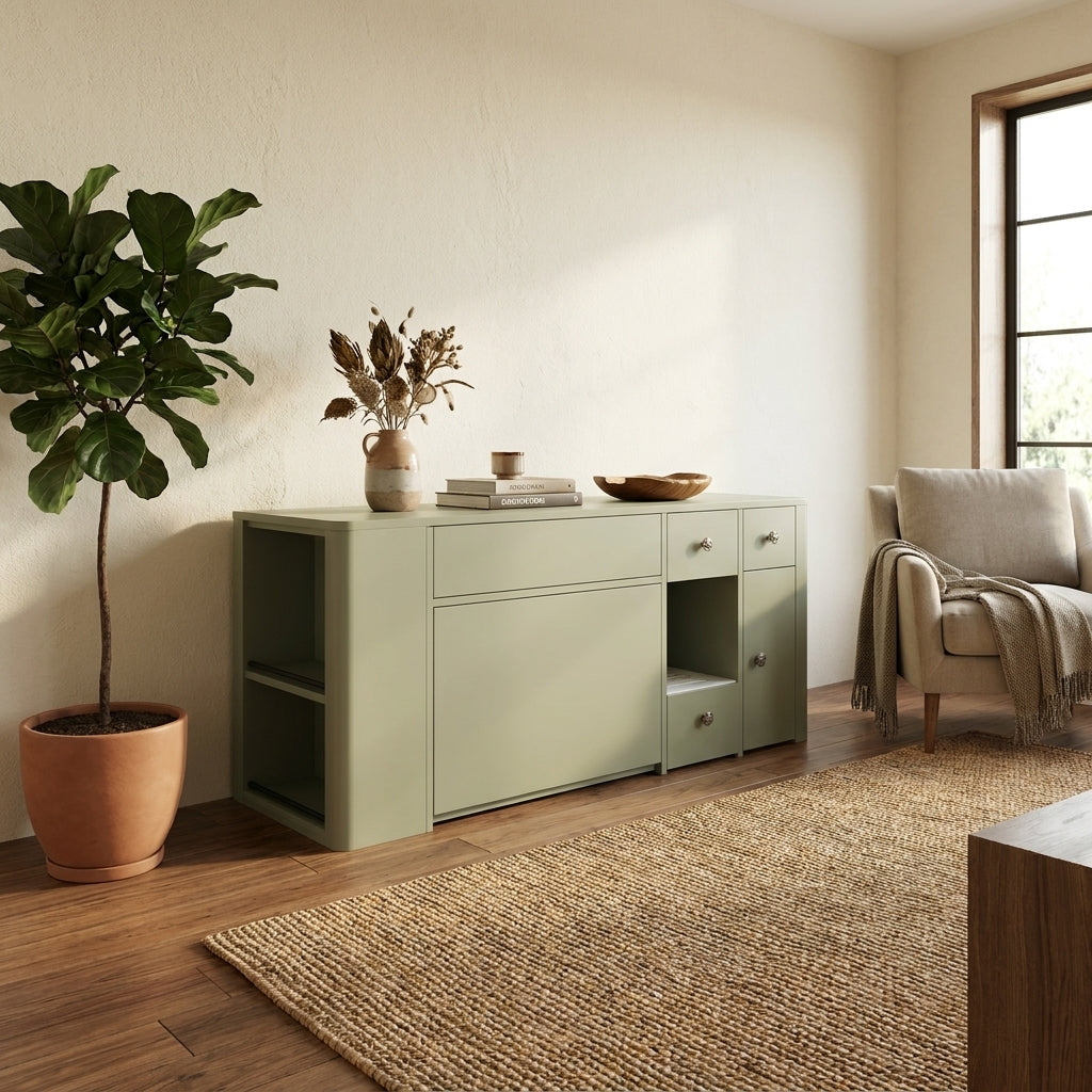 Americana P6 Custom Pet Cabinets | Storage Side Board | Curved Corner