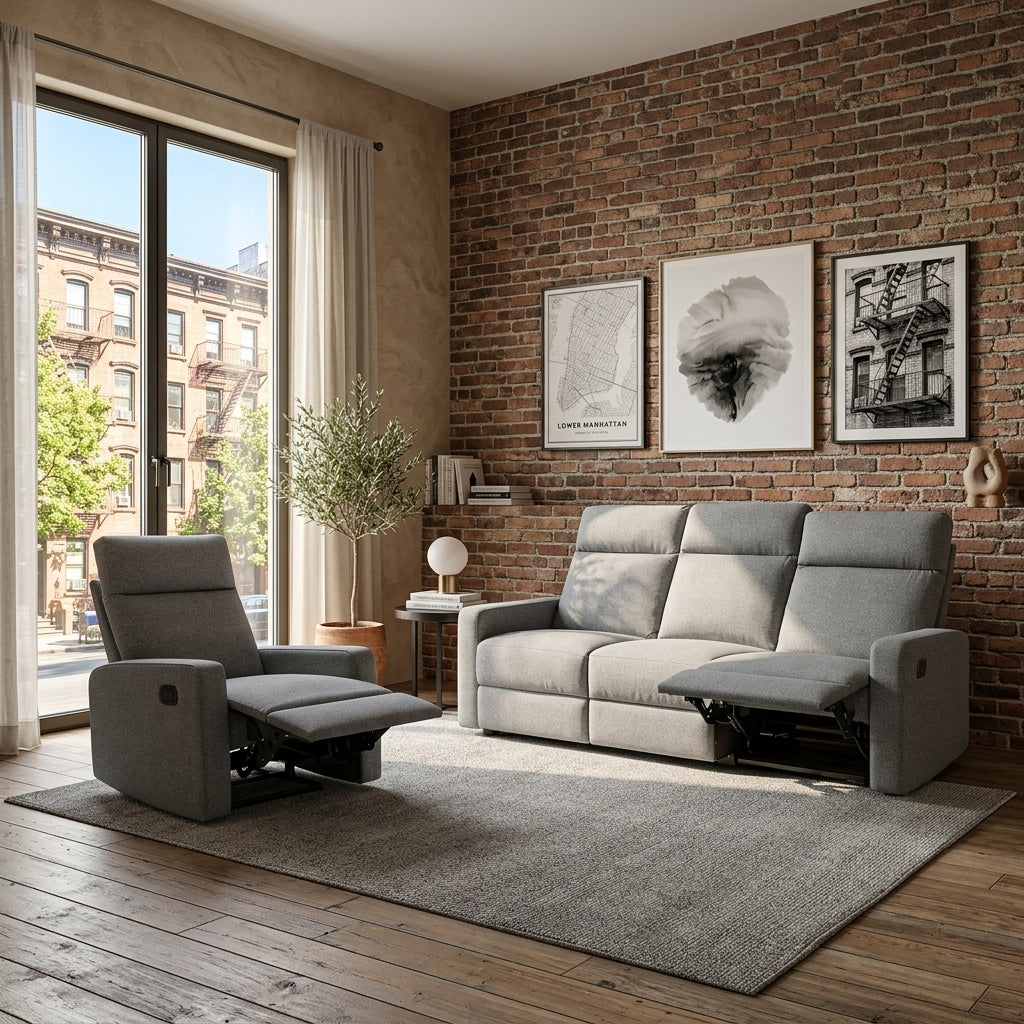 Americana RC0757 Custom Modular Manual Recliner Sofa | Pet Friendly Leather & Fabric