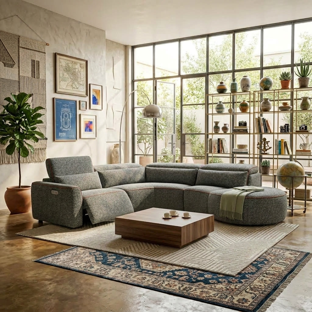 Americana RN8809 Custom Modular Electric Recliner Sofa | Wall Hugging | Pet Friendly Leather & Fabric
