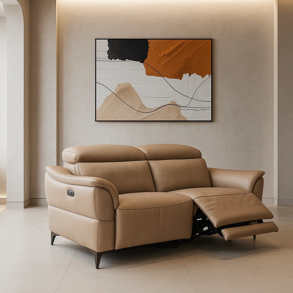 Americana 3-Seater (RN0991) 2.06m Zero Wall + Zero Gravity Full Top Grain Leather Wall Hugging Electric Recliner Sofa