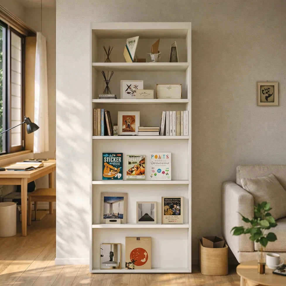 Americana (BK-3) Custom Full Height Bookshelf  with Flip-up Pocket Doors