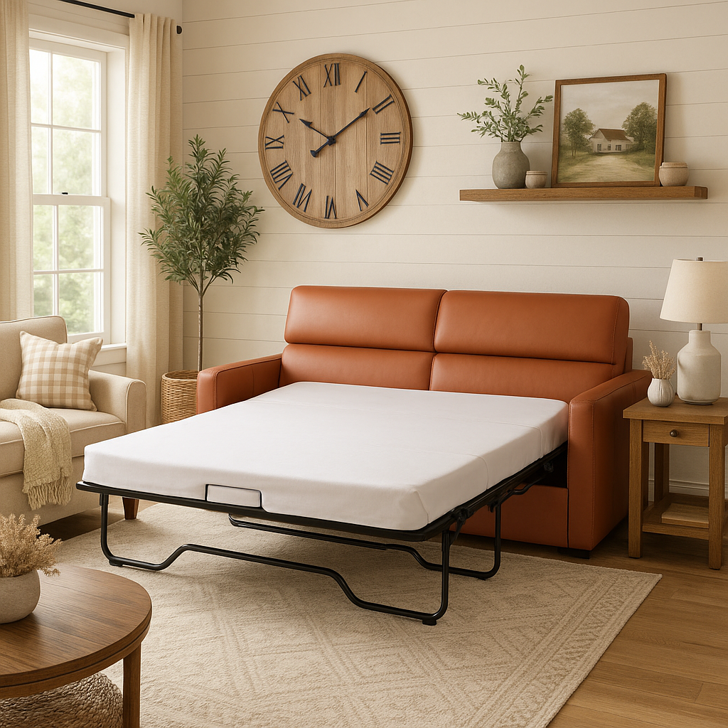 Americana Full Top Grain Leather Sofa Bed 3-Seater (MB0626) 2.02m