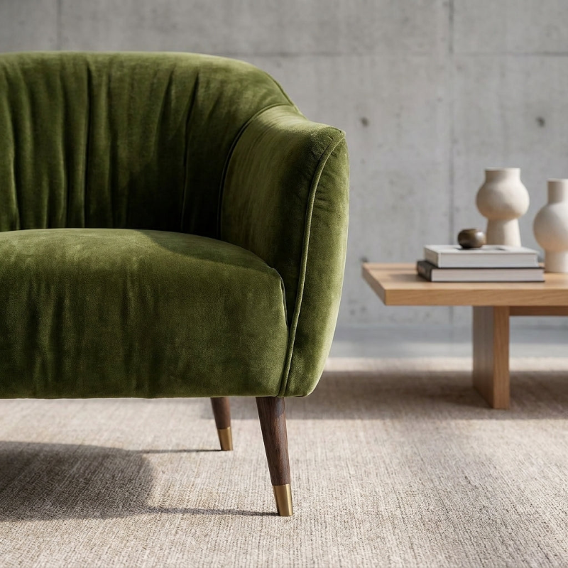 Americana MB0598 Custom Lounge Sofa Italian Minimalist Design | Single Seater | Full Leather - Top Grain