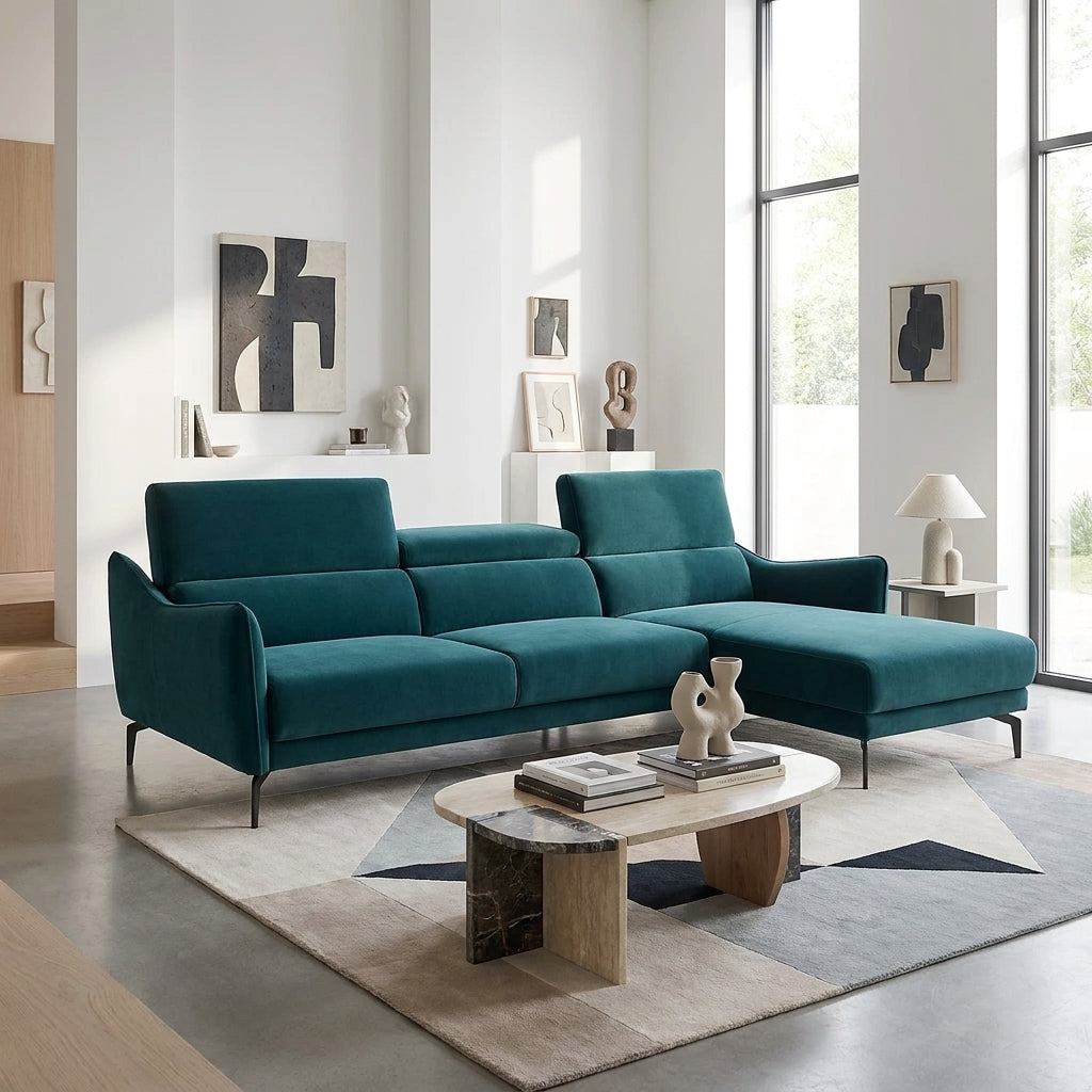 Americana MB0618 Custom Modular L-Shape Sofa | Length 2.58m | Pet Friendly Leather & Fabric