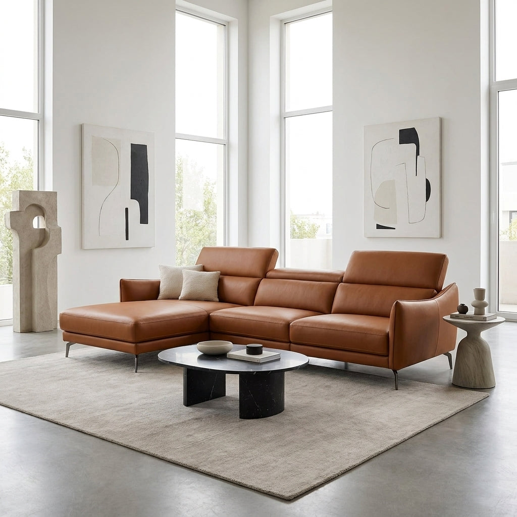 Americana MB0618 Custom Modular Sectional L-Shaped Sofa Length | 2.58m | Full Leather - Top Grain