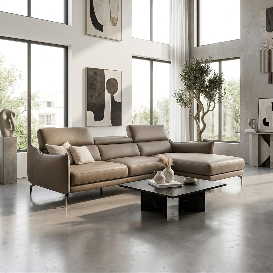 Americana MB0618 Custom Modular Sectional L-Shaped Sofa Length | 2.58m | Full Leather - Top Grain