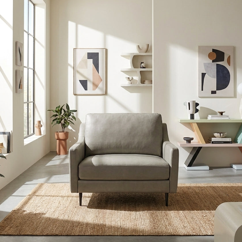 Americana MB0642 Custom Adaptable Sofa | Single Seater | Detachable Cover | Full Leather - Top Grain