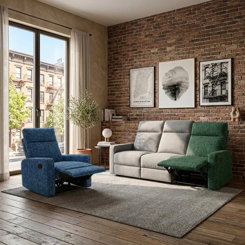 Americana RC0757 Custom Modular Manual Recliner Sofa | Pet Friendly Leather & Fabric