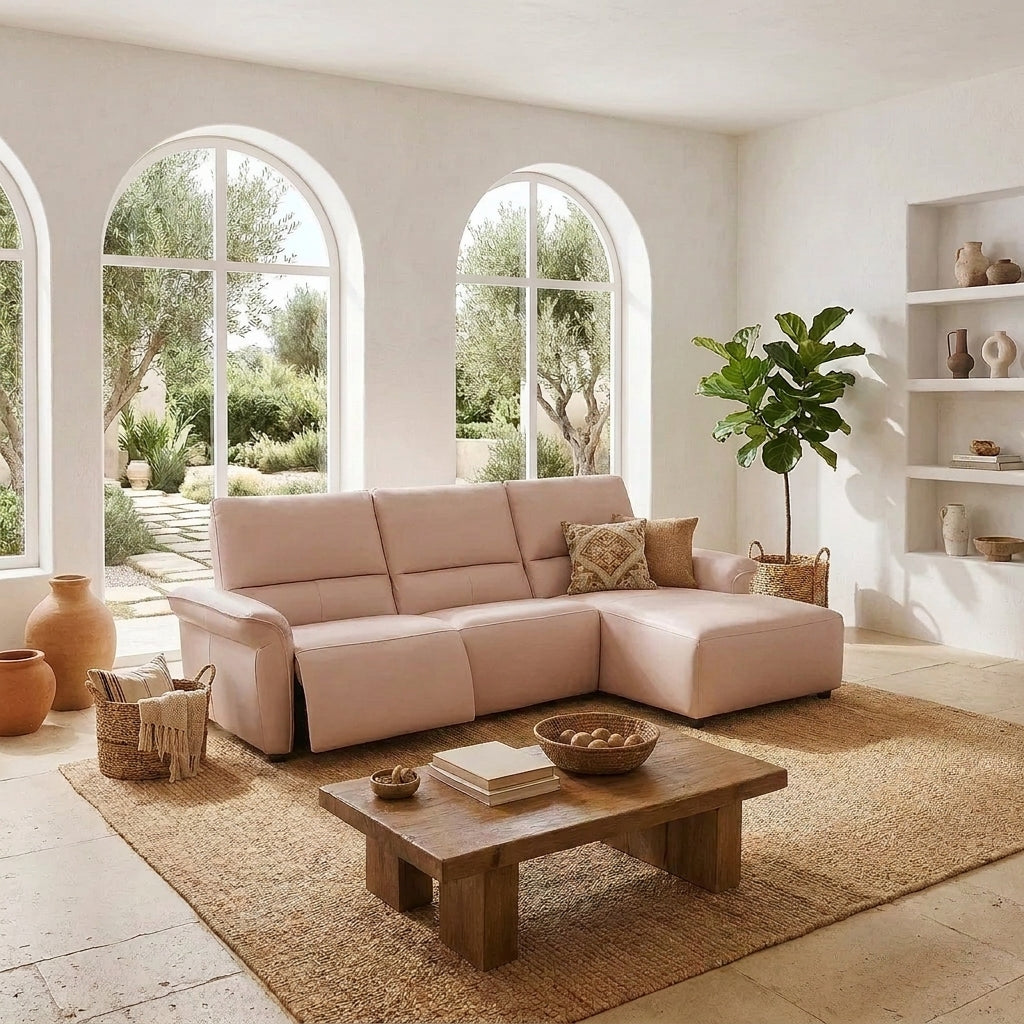 Americana RN0867 Custom Modular Wall Hugging Electric Recliner Sofa | Full Leather - Top Grain