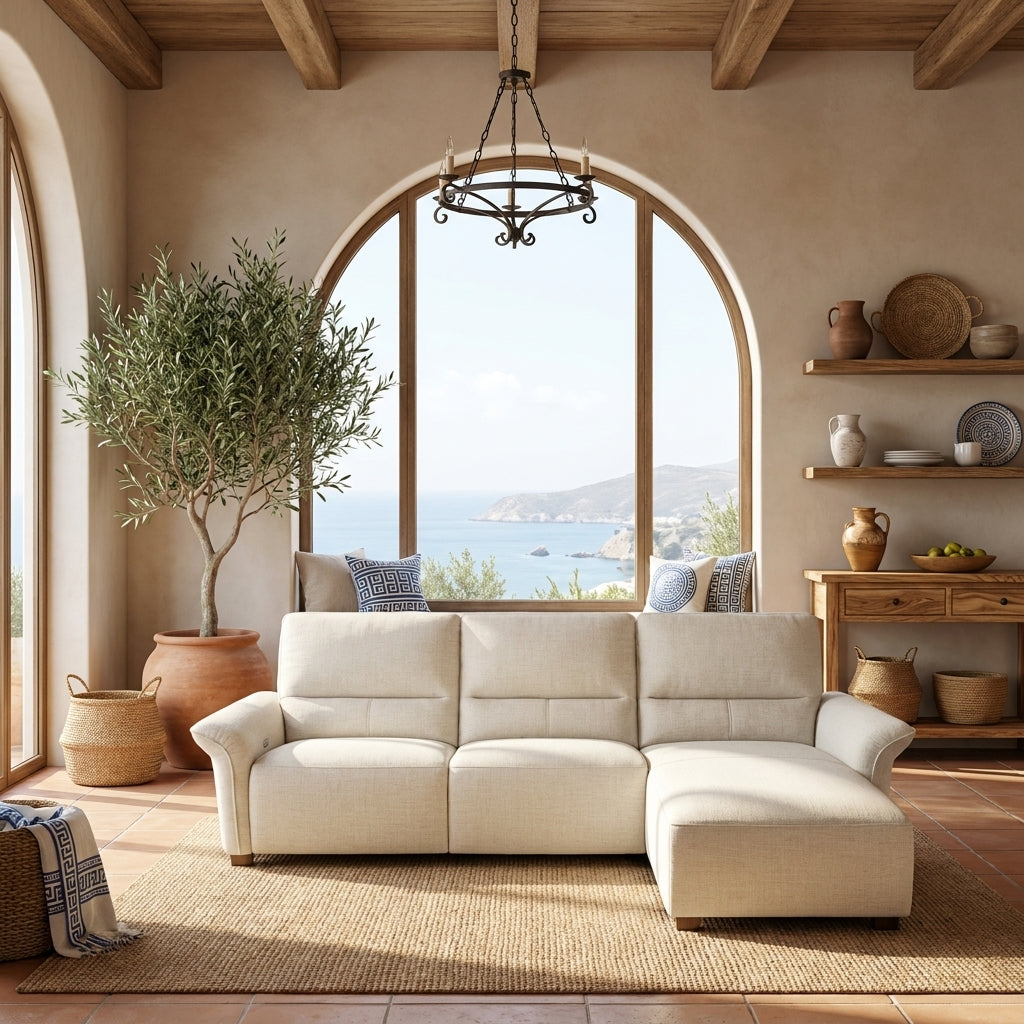 Americana RN0867 Custom Modular Wall Hugging Electric Recliner Sofa | Pet Friendly Leather & Fabric