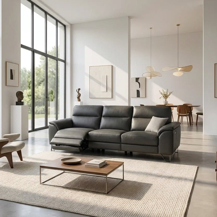 Americana RN0930 Custom Modular Wall Hugging Electric Recliner Sofa | Full Leather - Top Grain-3