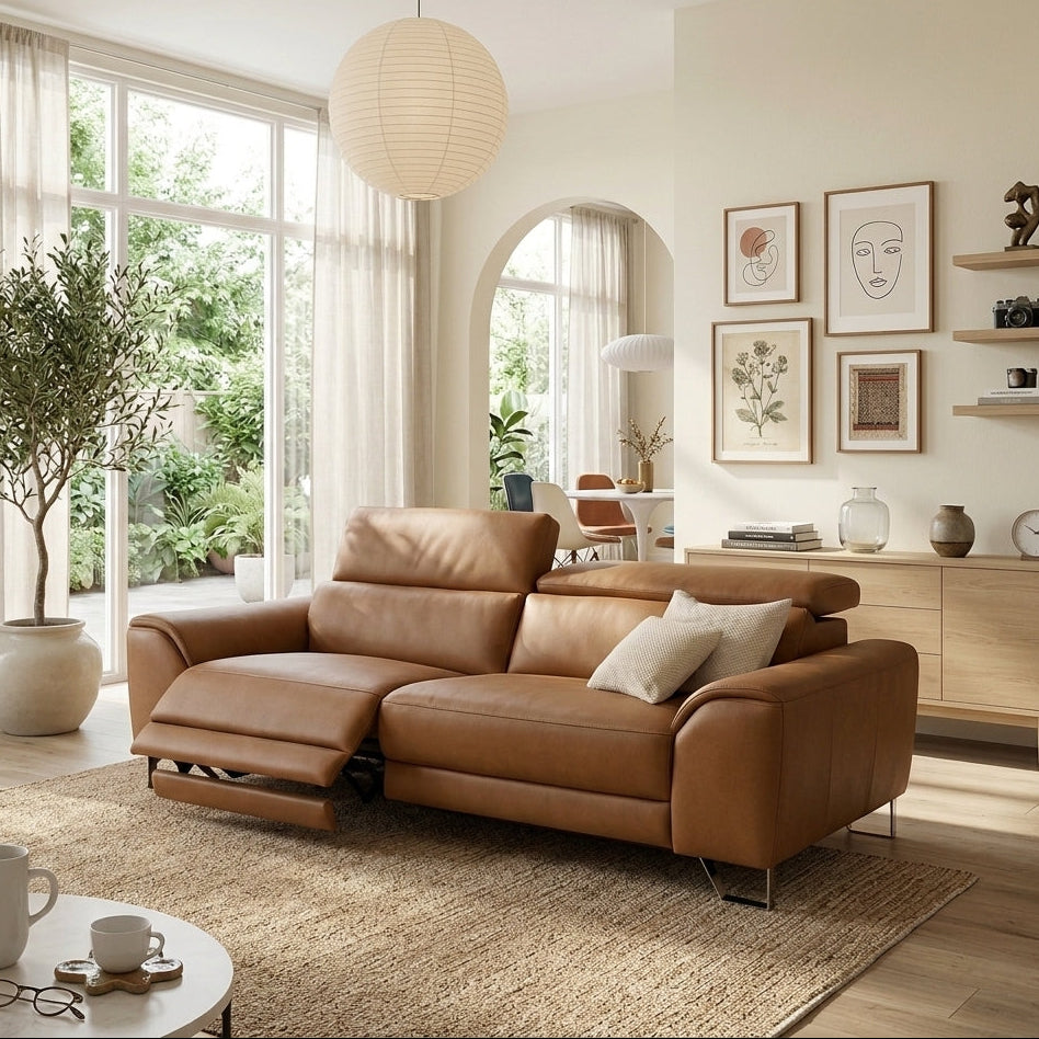 Americana RN0930 Custom Modular Wall Hugging Electric Recliner Sofa | Full Leather - Top Grain