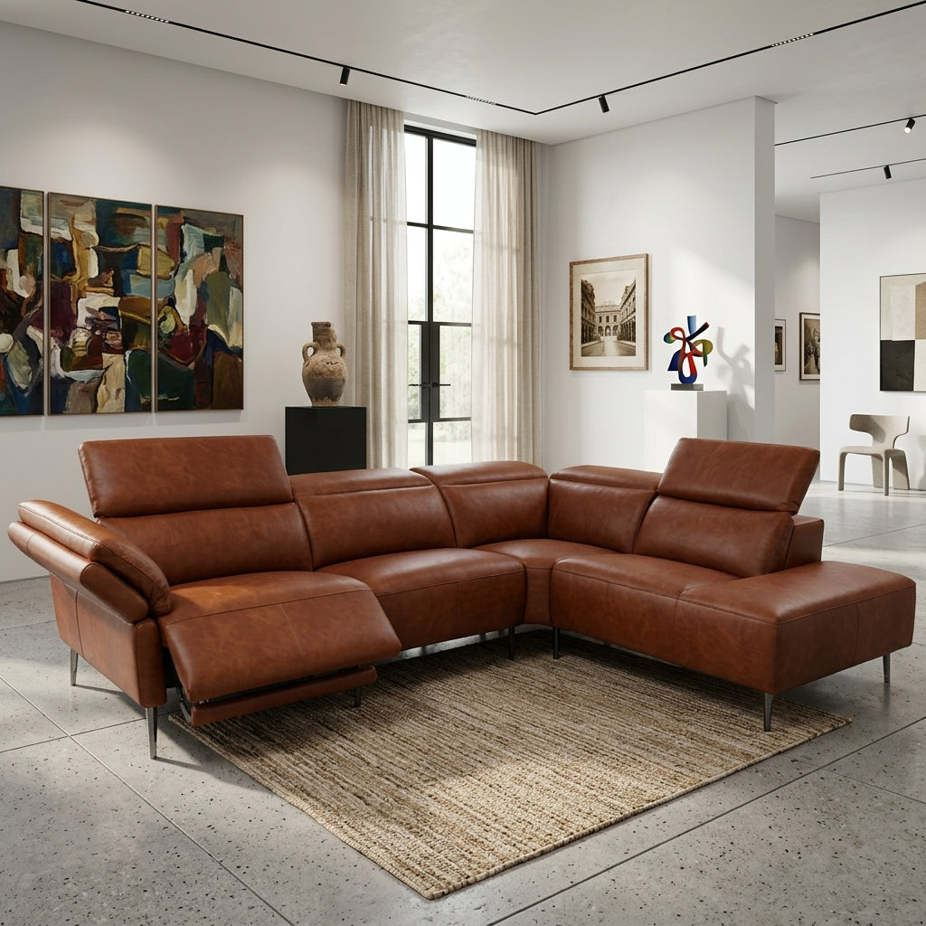 Americana RN0934 Custom Modular Zero Gravity Electric Recliner Sofa | Full Leather - Top Grain