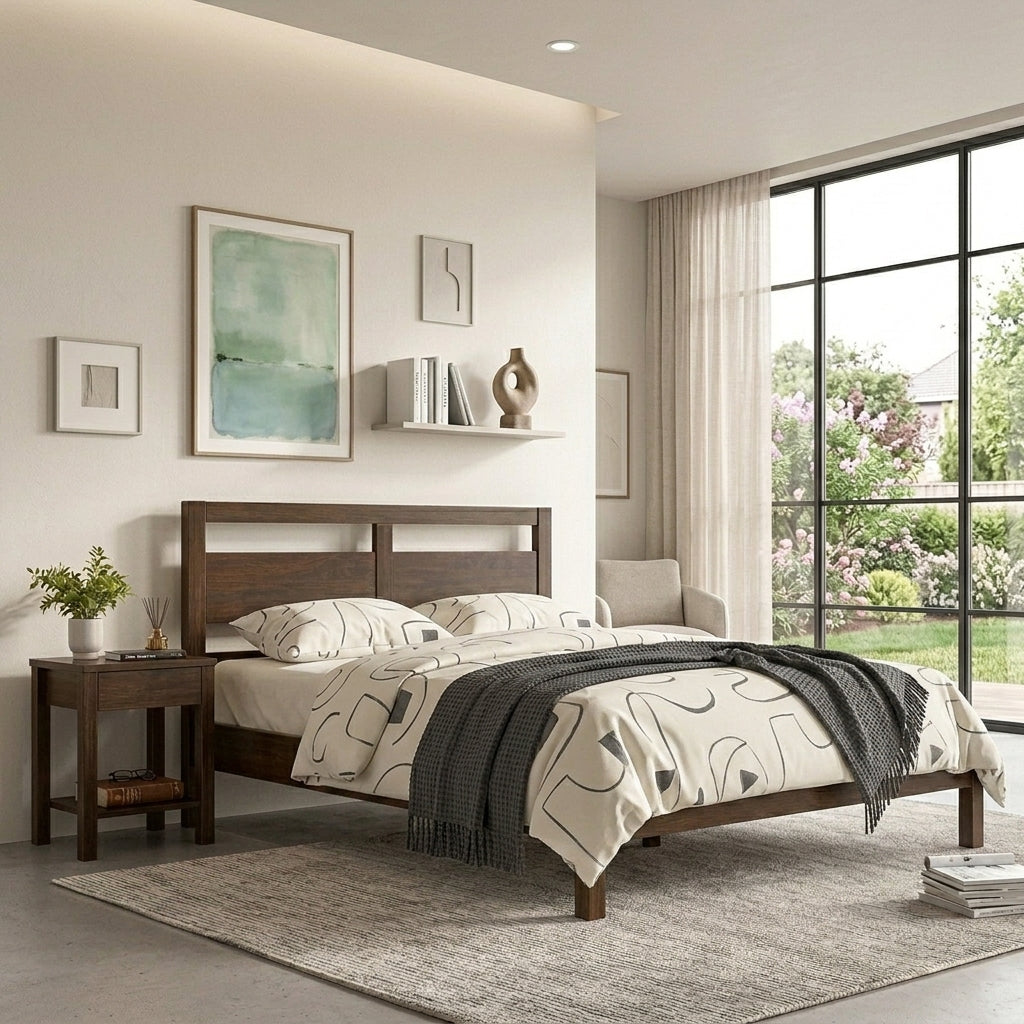 Ashton New Jersey Solid Wood Bed | Queen & King Sized-4