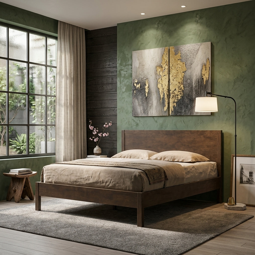 Ashton Prairie Solid Wood Queen Size Bed
