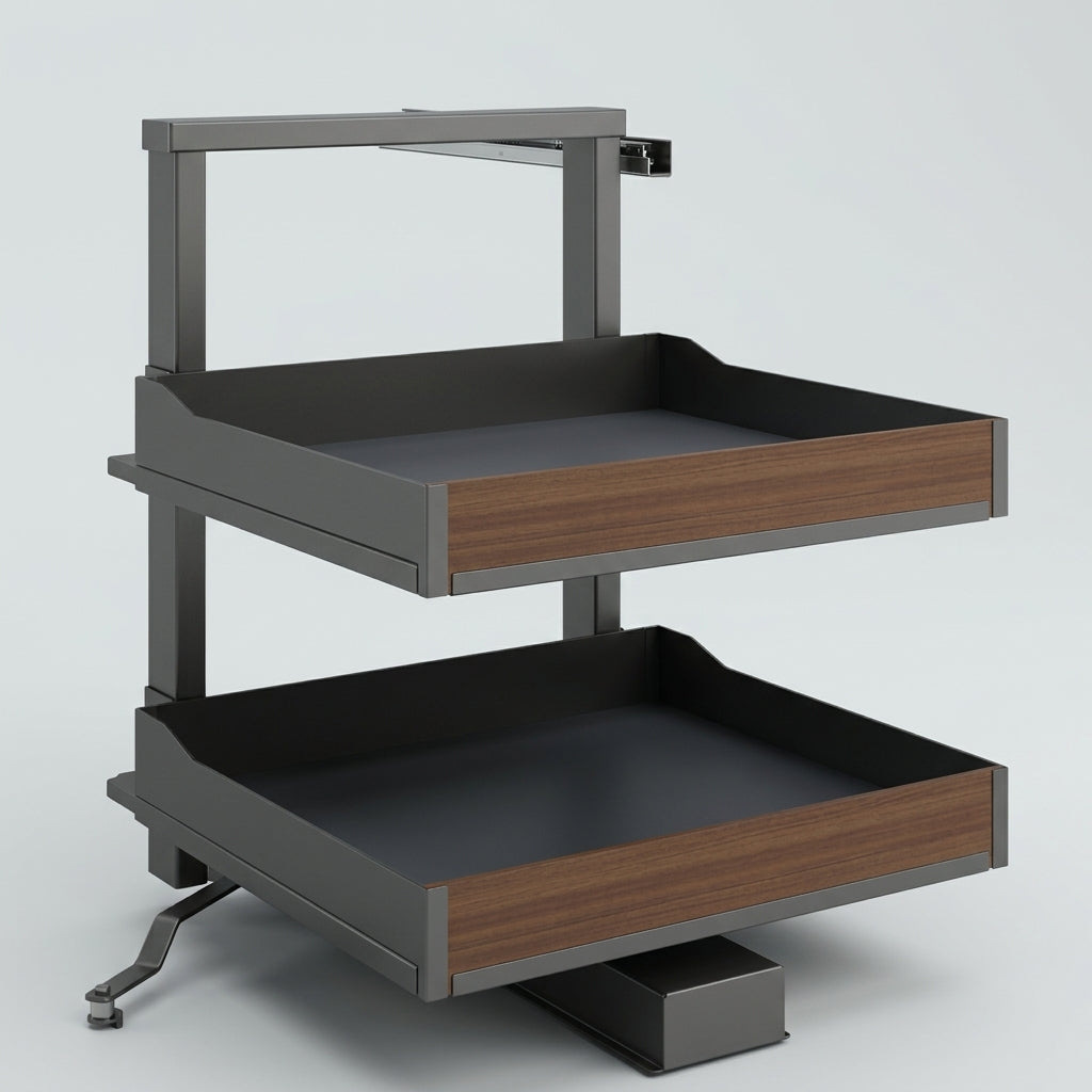 Base Cabinet Tandem Pull-Out Unit | Powder Coated Steel | Aluminum