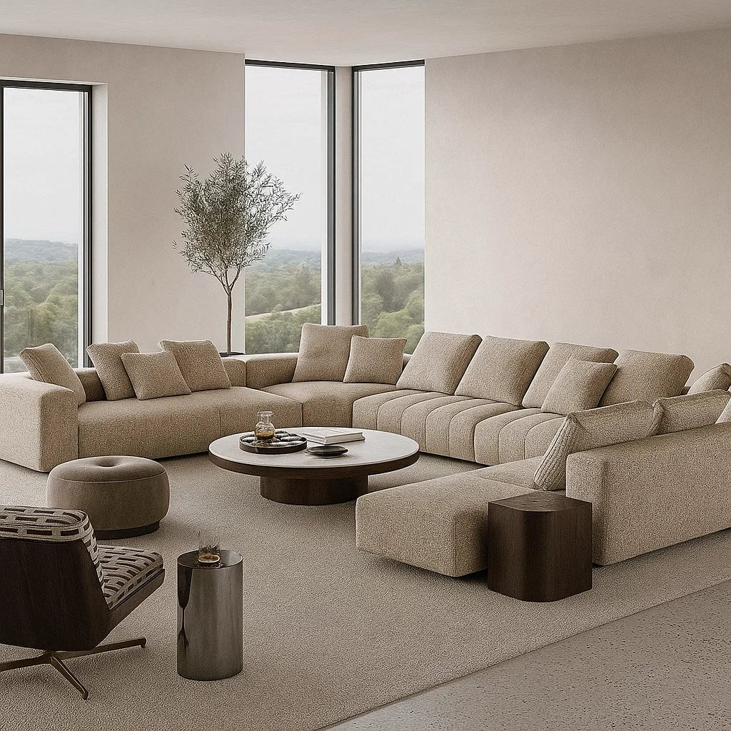 Branton (SF12022) - Italian Minimalist Custom Sofa Bespoke in Leather &amp; Fabric