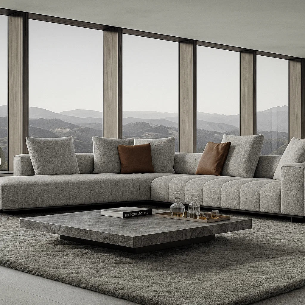 Branton (SF12022) - Italian Minimalist Custom Sofa Bespoke in Leather &amp; Fabric