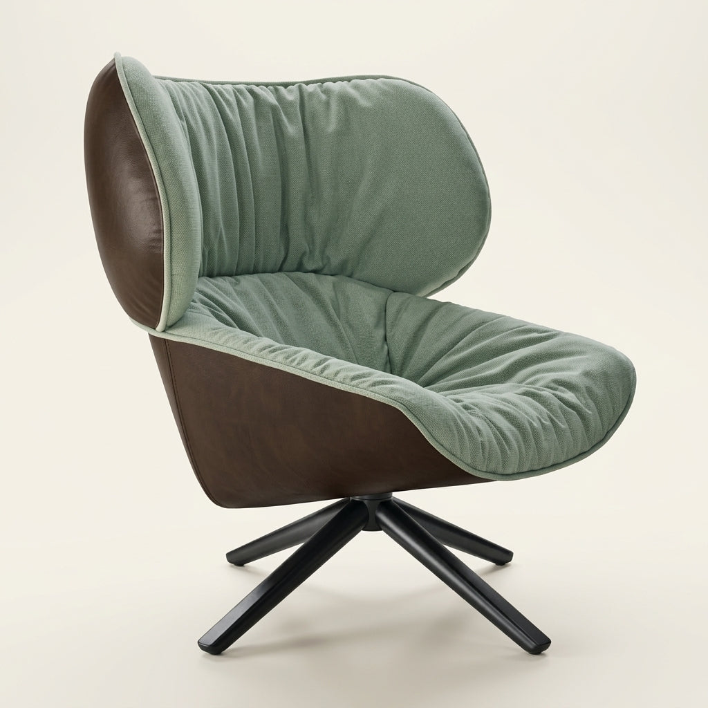 Piega CH1085- Custom Mid Century Minimalist Lounge Chair | Swivel