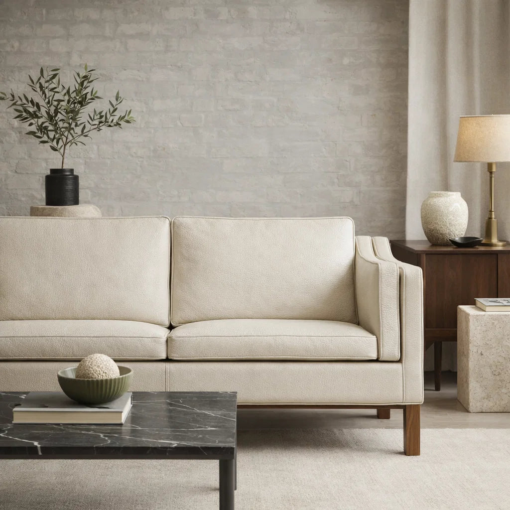 Morgan CH2002 Custom Mid Century Minimalist Design 2-Seater Sofa | Pet Friendly Fabric & Leather