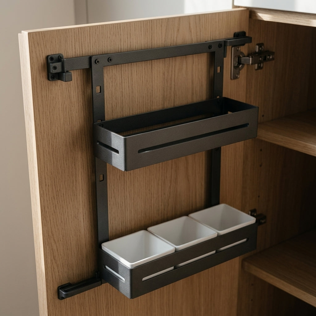 Cabinet Door-Mounted Storage Rack | Carbon Steel | Powder Coated