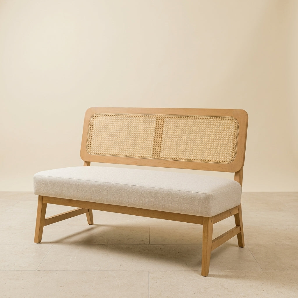 Calamus IT-311 Solid Wood Chair | Bench | Fabric Seat | Rattan Weave | Special Offer