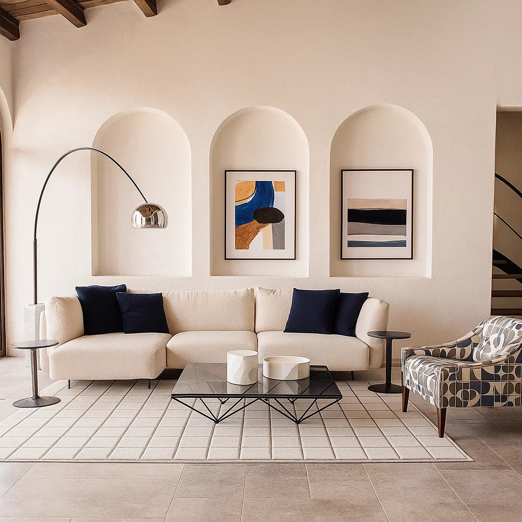 Caldoro (SF12039) - Italian Minimalist Custom Sofa Bespoke in Leather &amp; Fabric