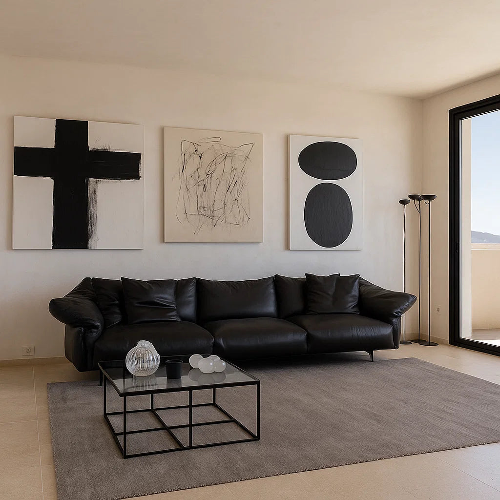 Caldoro (SF12039) - Italian Minimalist Custom Sofa Bespoke in Leather &amp; Fabric