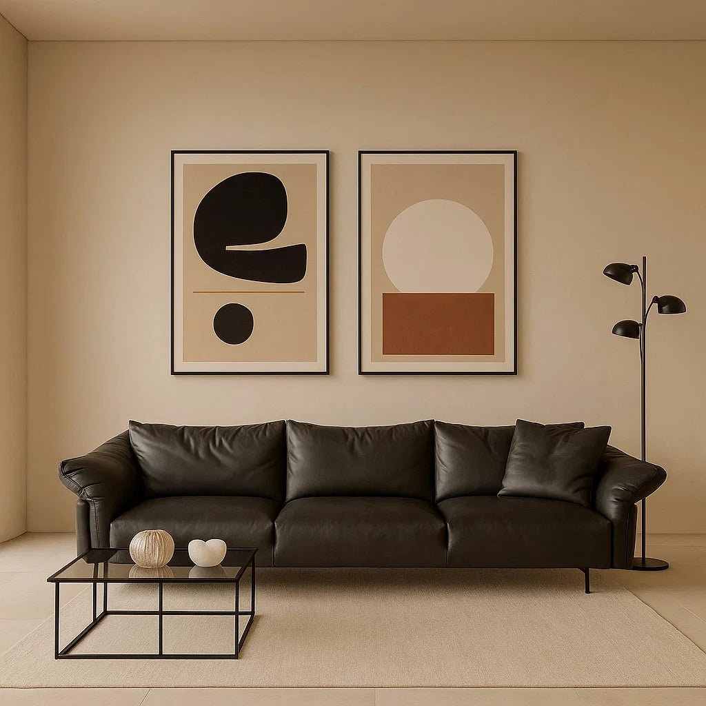 Caldoro (SF12039) - Italian Minimalist Custom Sofa Bespoke in Leather &amp; Fabric