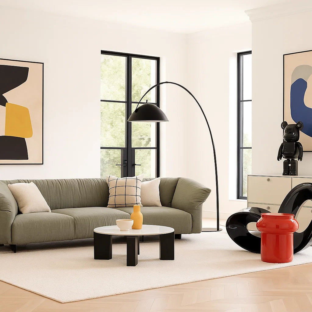 Caldoro (SF12039) - Italian Minimalist Custom Sofa Bespoke in Leather &amp; Fabric