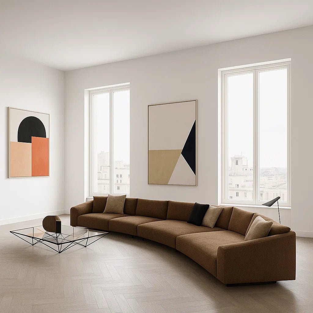 Caldoro (SF12039) - Italian Minimalist Custom Sofa Bespoke in Leather &amp; Fabric