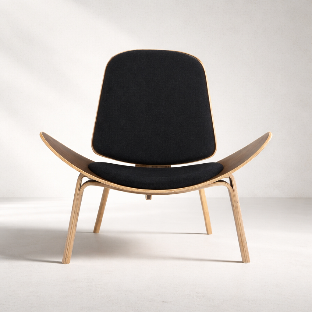 Cameo CH9103 Custom Mid Century Minimalist Lounge Chair | Solid American Oak