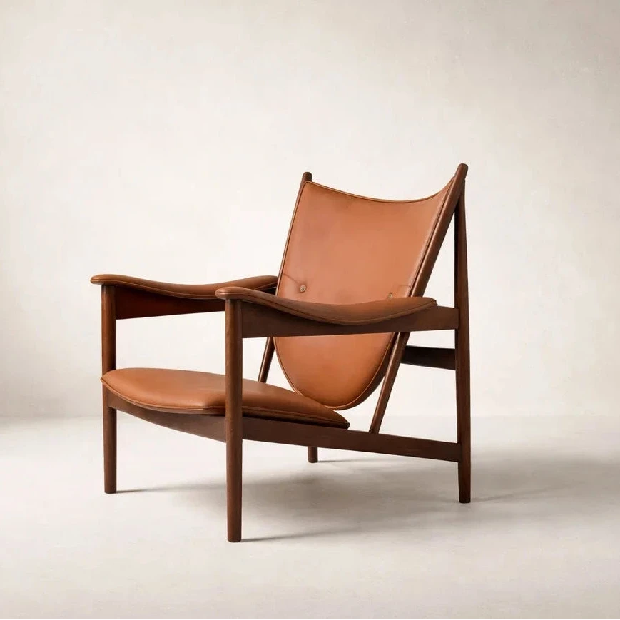 Sheriff CH9294 Custom Mid Century Solid Wood Lounge Chair | Solid American Oak