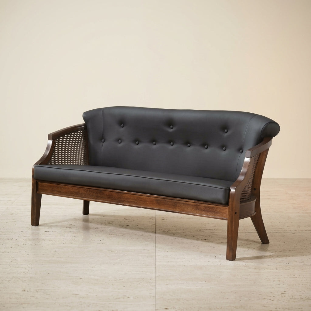 Winston Solid Wood Sofa | 2-Seater | Leather Sofa | Length 1.5m | Special Offer