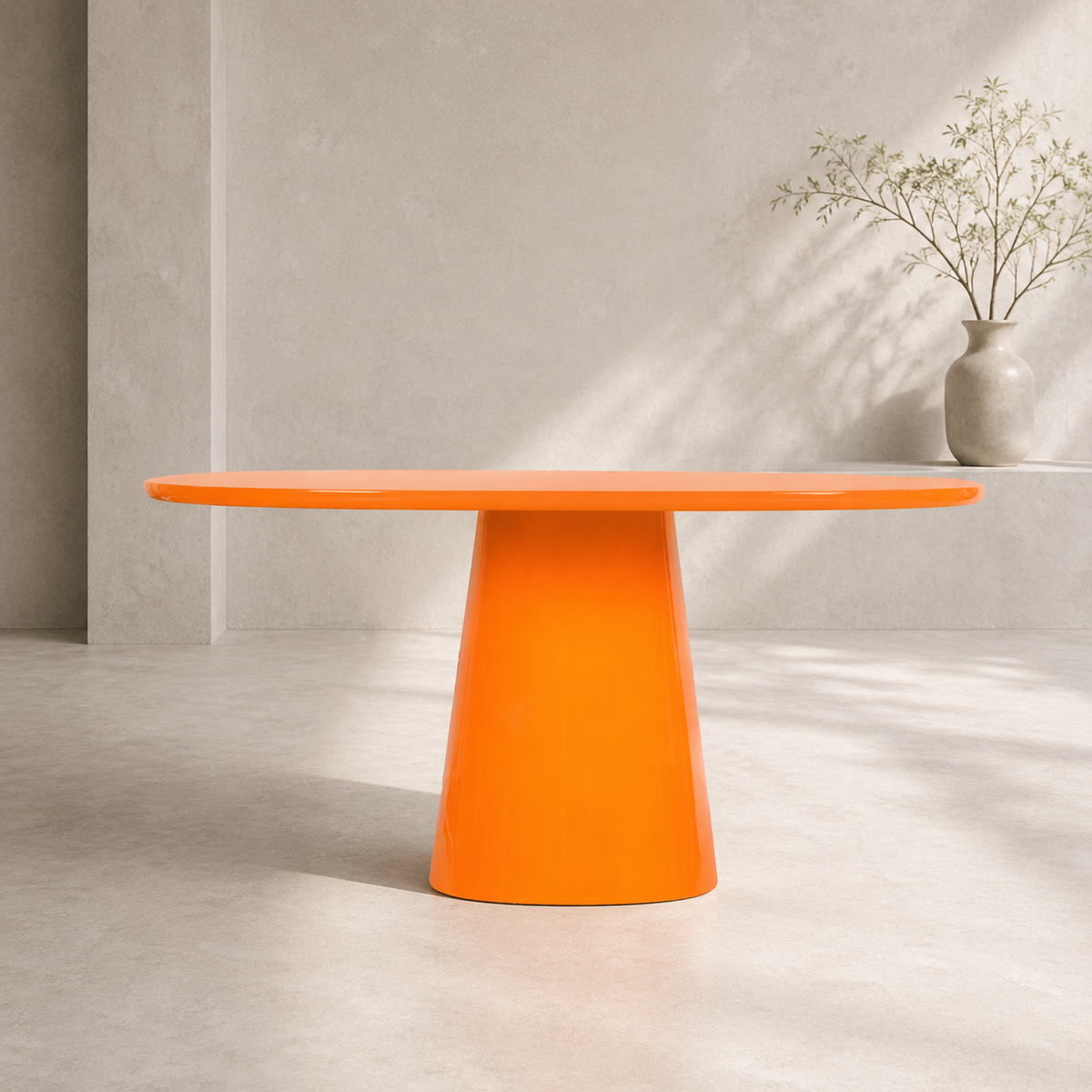 Como Round Custom Mid Century Sculptural Design Table | Organic Fiberglass