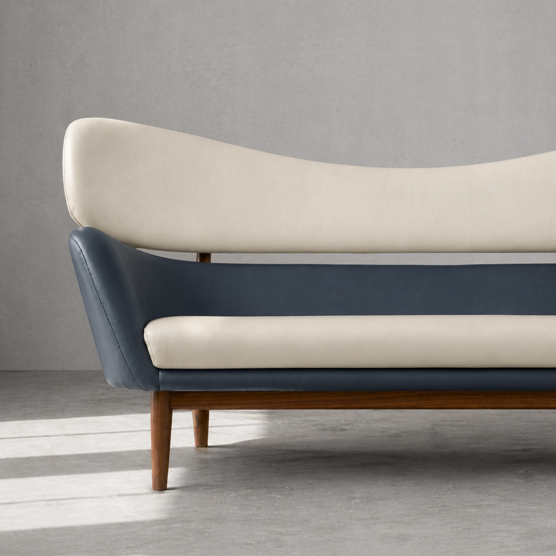 Cove CH2006 Custom Mid Century Minimalist Design 3-Seater Sofa | Italian Full Leather