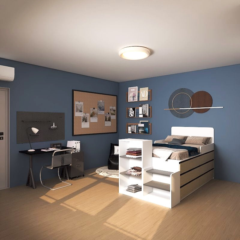 CustomTatamiHighPlatformSingleSuperSingleSizeCaptainBedwith24Built-inSoft-closingDrawers_2