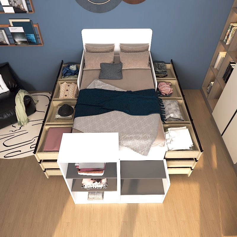 CustomTatamiHighPlatformSingleSuperSingleSizeCaptainBedwith24Built-inSoft-closingDrawers_2