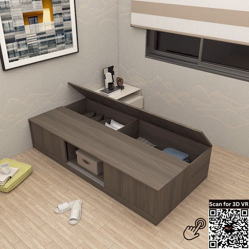 Custom Tatami Storage Bed Single Size -TS5Picket&amp;Rail