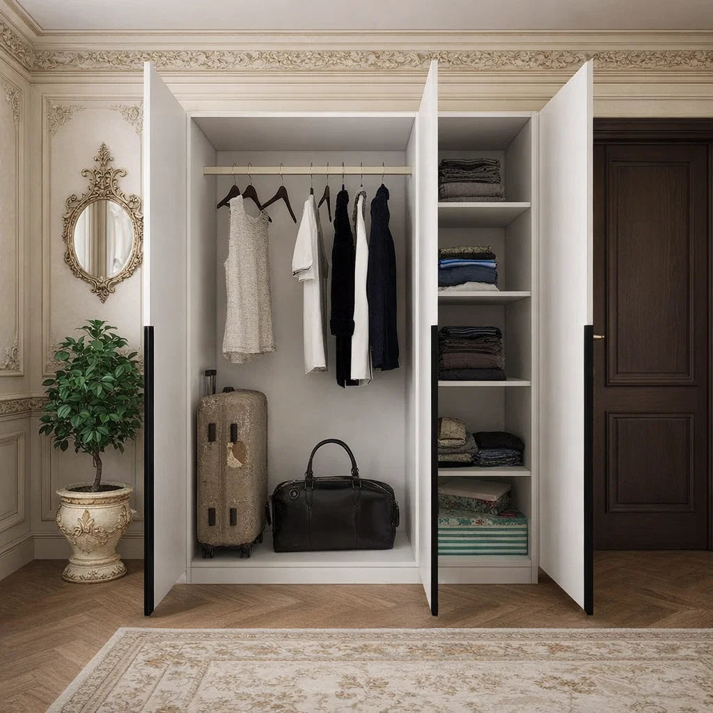 Custom Wardrobe System Length 1.2 - 1.5m Height 2.1m Swing Door System with Shelves (Built-In or Freestanding) - SSW3