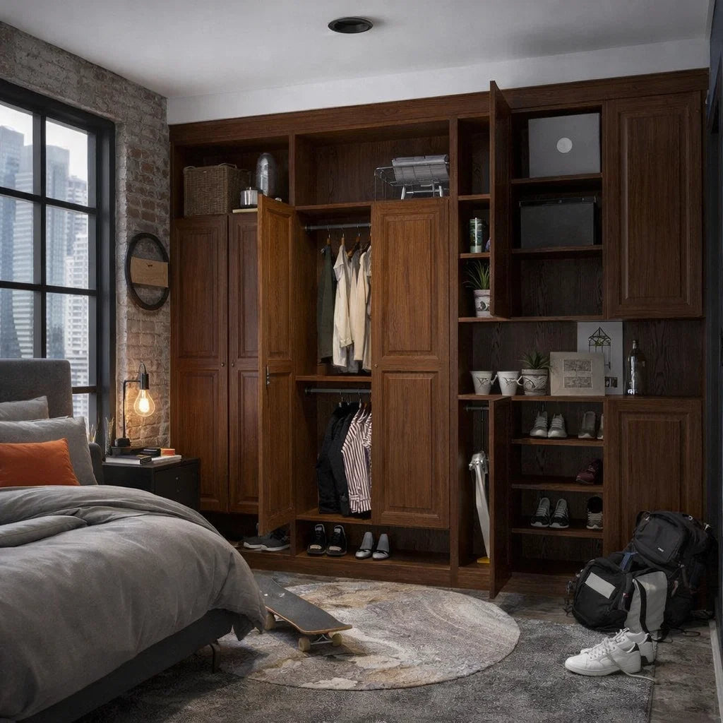 Custom Wardrobe System (Carlson) Length 2-3m Full Height Swing/Sliding Door System (Built-In or Freestanding)