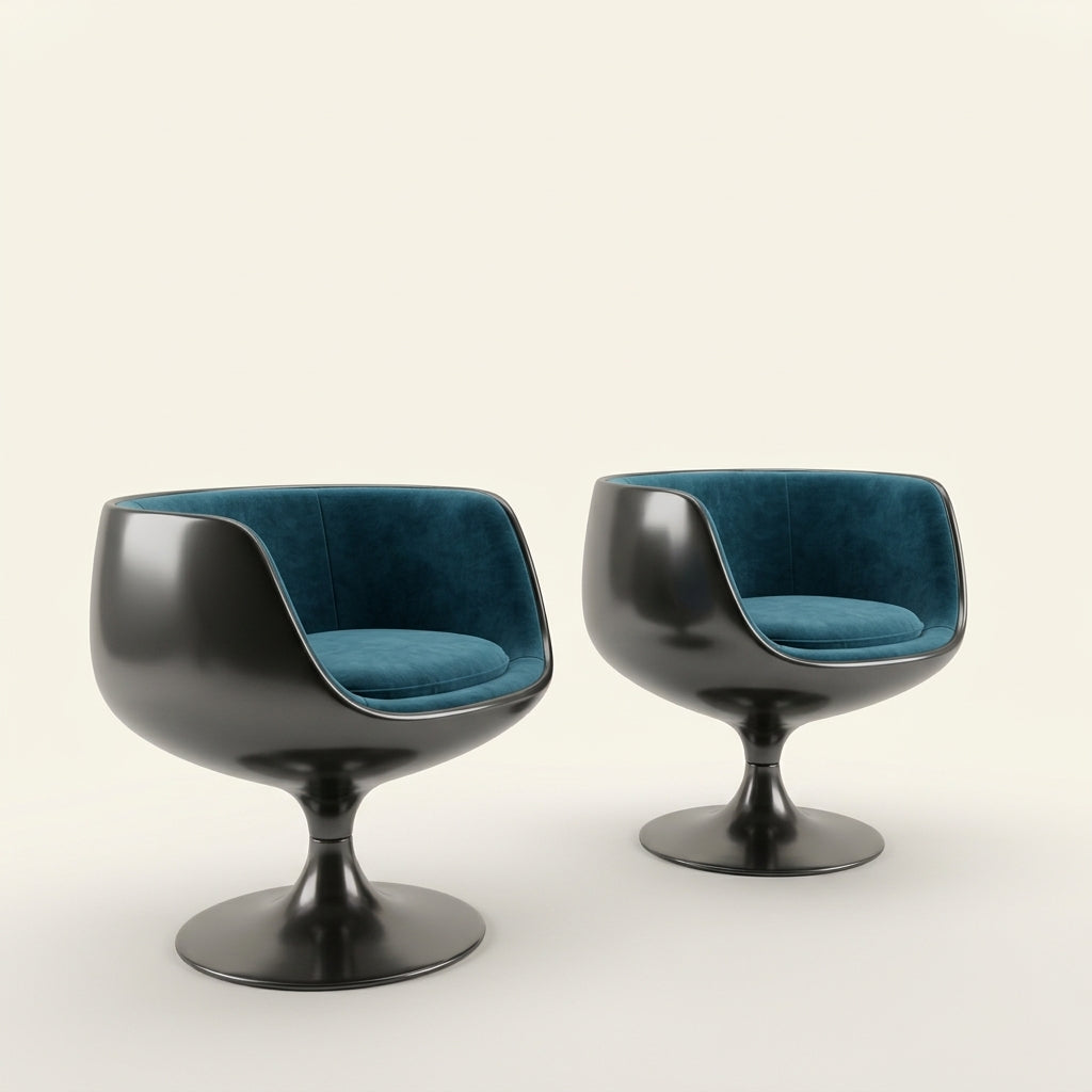 Sella DF0114 - Custom Mid Century Minimalist Armchair | Fiberglass | Aluminum Base