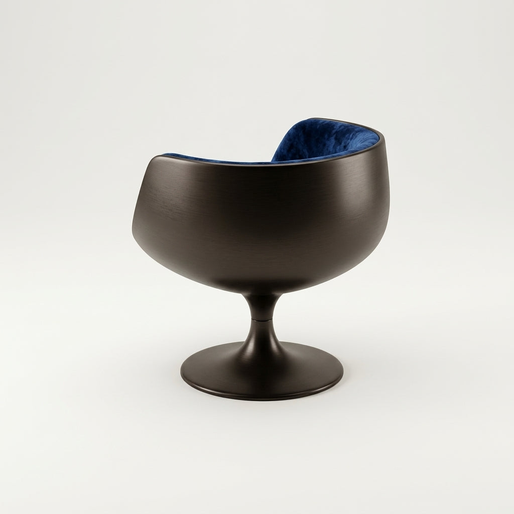 Sella DF0114 - Custom Mid Century Minimalist Armchair | Fiberglass | Aluminum Base