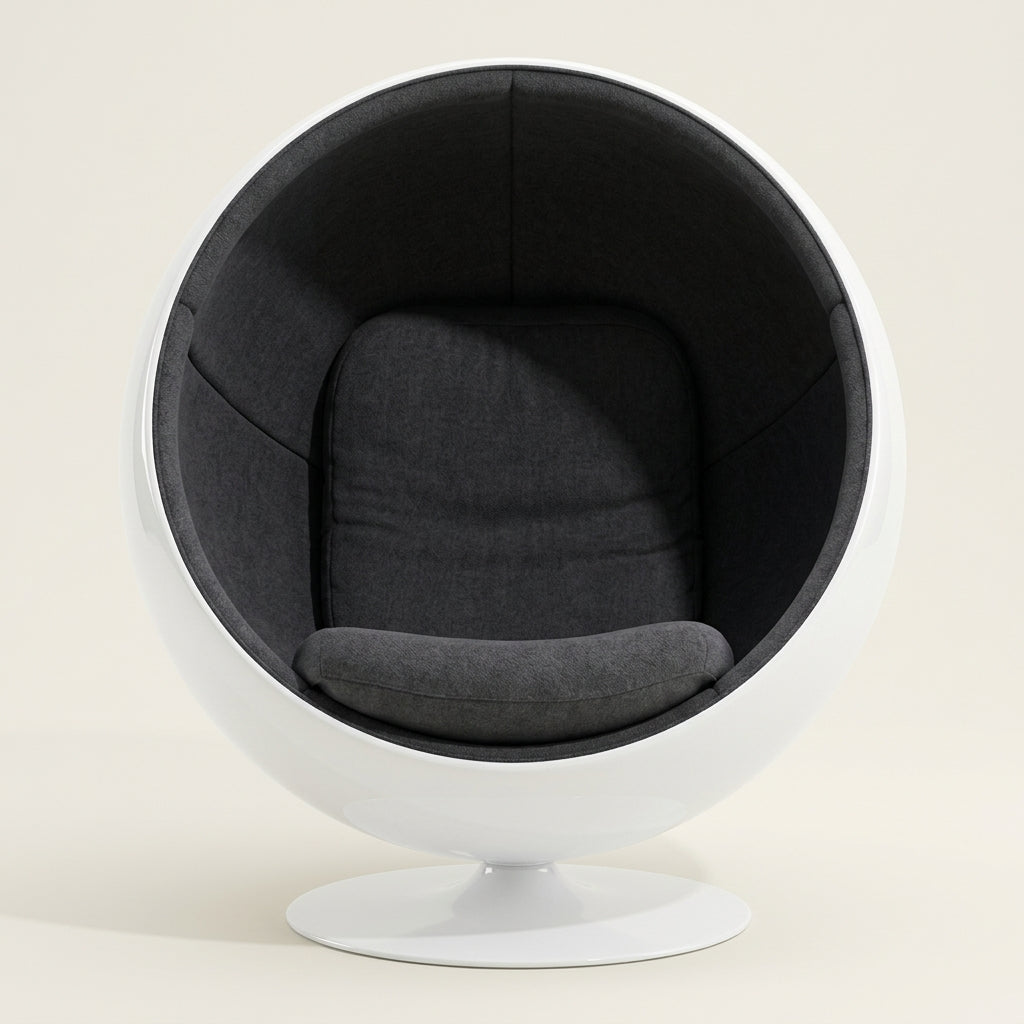 Orbit DF0116 - Custom Mid Century Minimalist Lounge Chair | Fiberglass | Aluminum Base