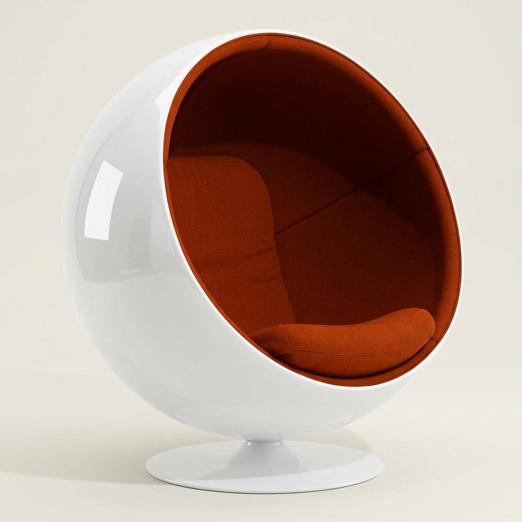 Orbit DF0116 - Custom Mid Century Minimalist Lounge Chair | Fiberglass | Aluminum Base