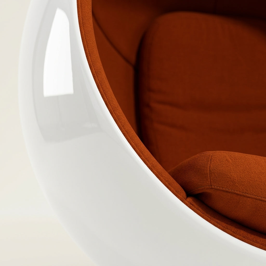 Orbit DF0116 - Custom Mid Century Minimalist Lounge Chair | Fiberglass | Aluminum Base