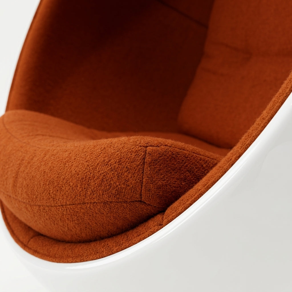Orbit DF0116 - Custom Mid Century Minimalist Lounge Chair | Fiberglass | Aluminum Base