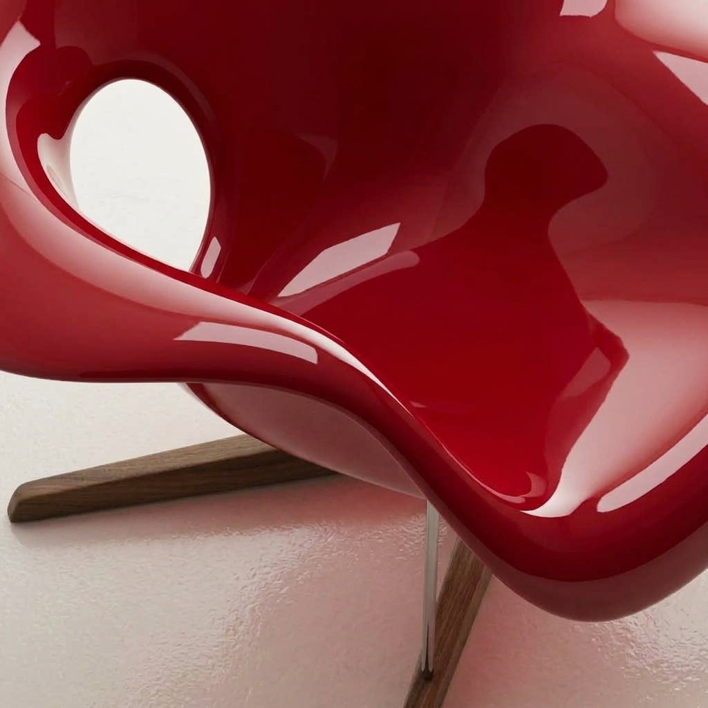 Contour DF0117 - Custom Mid Century Minimalist Lounge Chair | Fiberglass | Solid American Hardwood