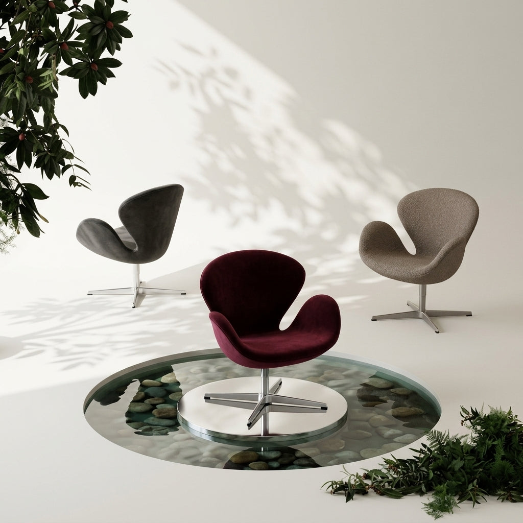 Saddle DF0118 - Custom Mid Century Minimalist Armchair | Fiberglass | Aluminum Base