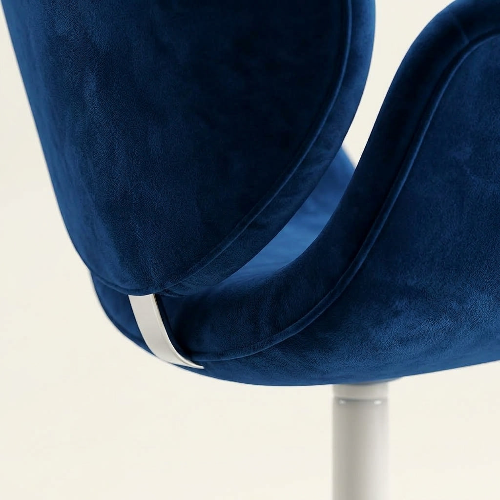 Dahlia CH0153 - Custom Mid Century Minimalist Armchair | Polished Stainless Steel | Fine Fabric